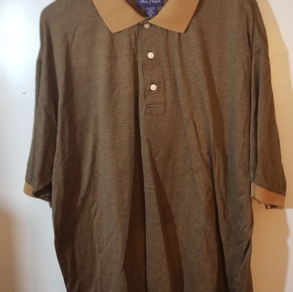 ^Alan Flusser brown tan cotton polo XL - Picture 5 of 5